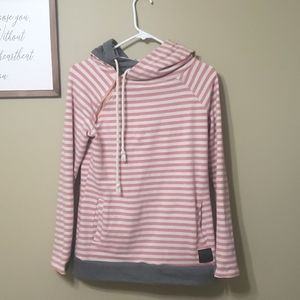 DOUBLEHOOD Ampersand double hood with thumb holes and side pockets